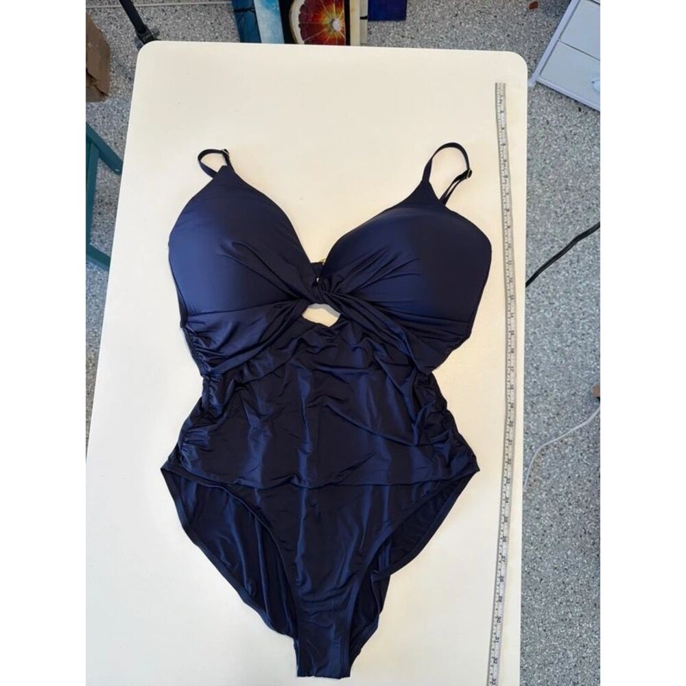 Hilor Women's One Piece Swimsuit Front Twist Keyhole Suit Monokini Tummy Control